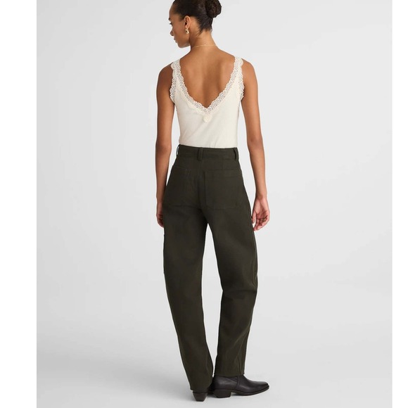 NWT Madewell‎ The Balloon Pant Midnight Olive 28 Petite Twill Barrel Utility - Picture 4 of 15
